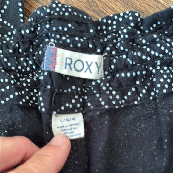 Roxy Beachy Drawstring Pants in Black and White Sz L - Picture 2 of 13